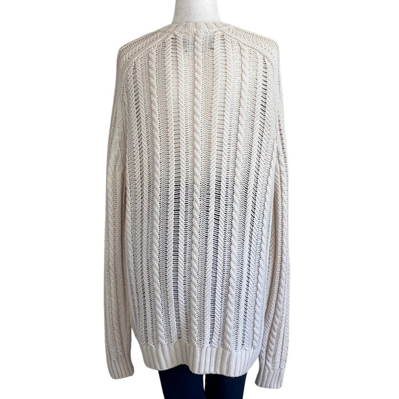 VINCE Wool Cashmere Chunky Oversized Luxe Knit Sweater Cream Large - Picture 17 of 17